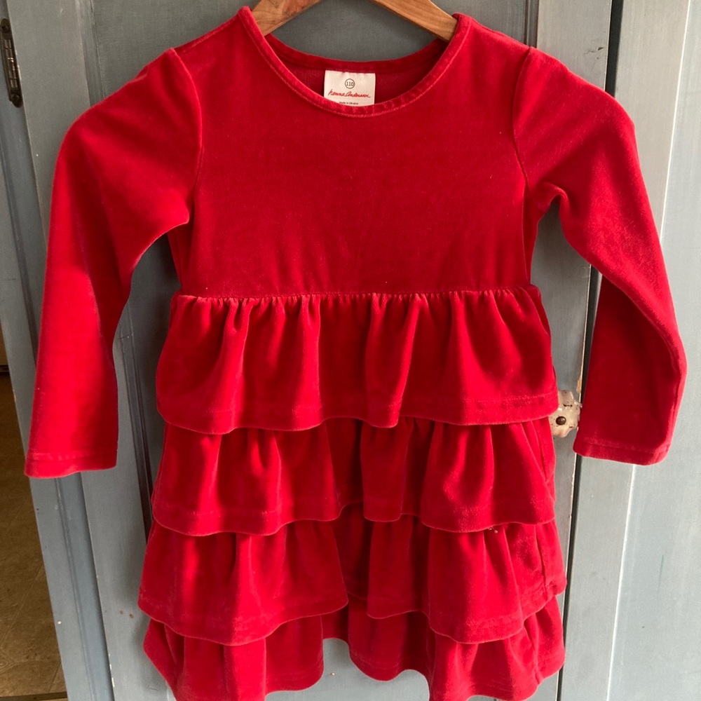 Hanna Andersson Red Velvet Tiered Dress